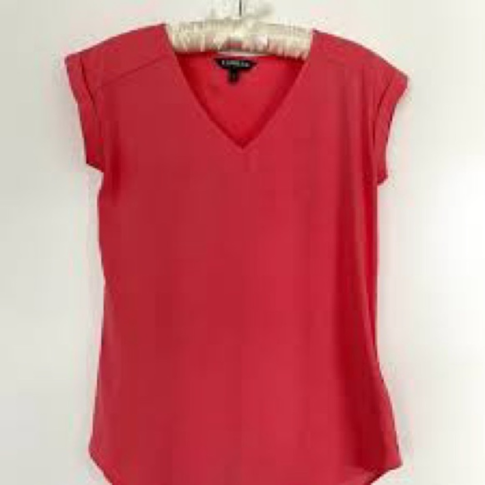 Express V-Neck Coral Blouse